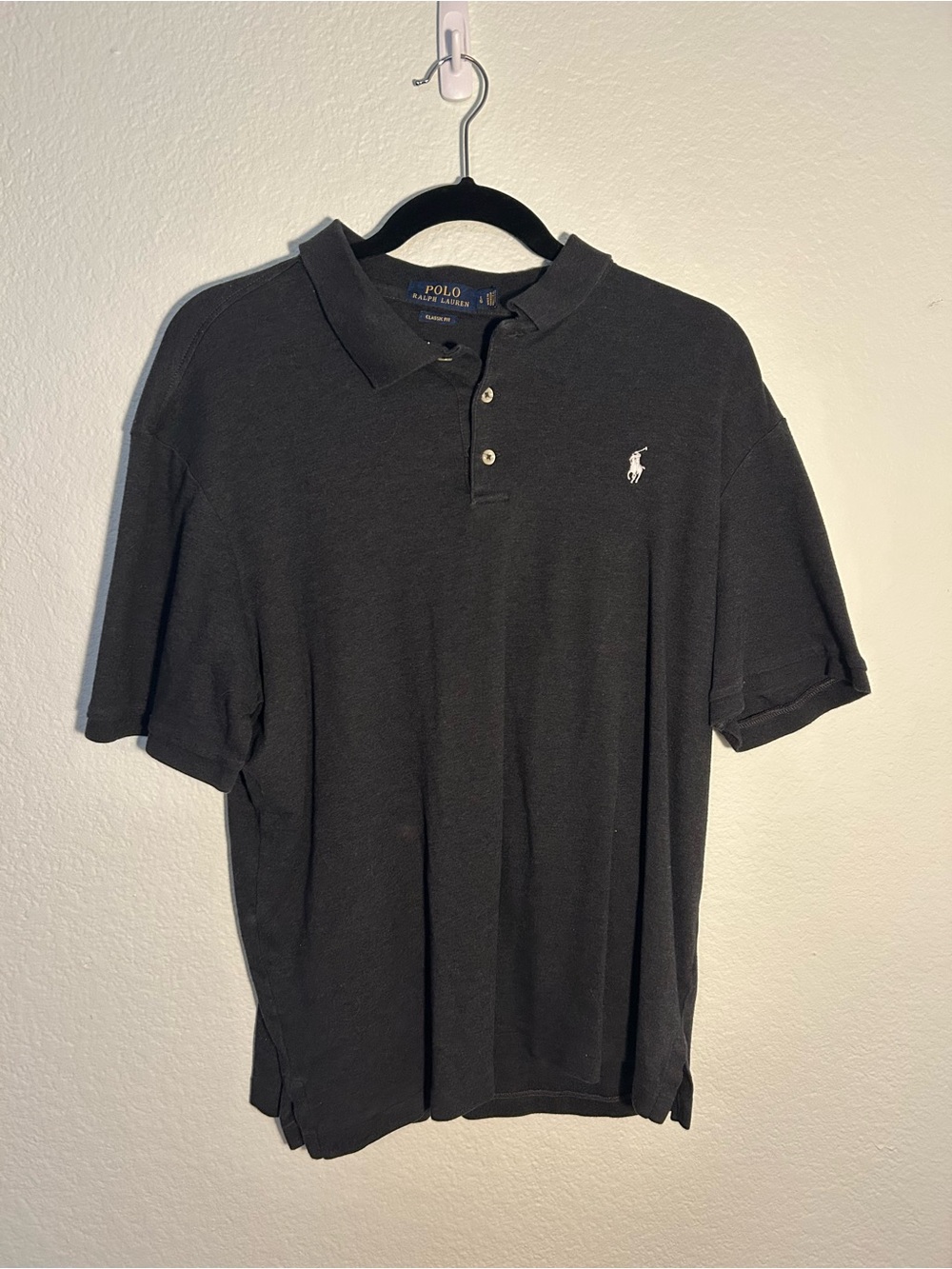 Polo by Ralph Lauren Dark Gray Classic Polo Shirt - Men's Large